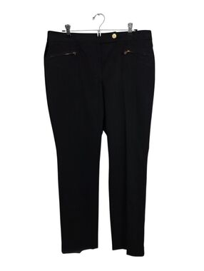 NWT Talbots Signature Pants Straight Leg Zip Pocket Dressy Black Size 12